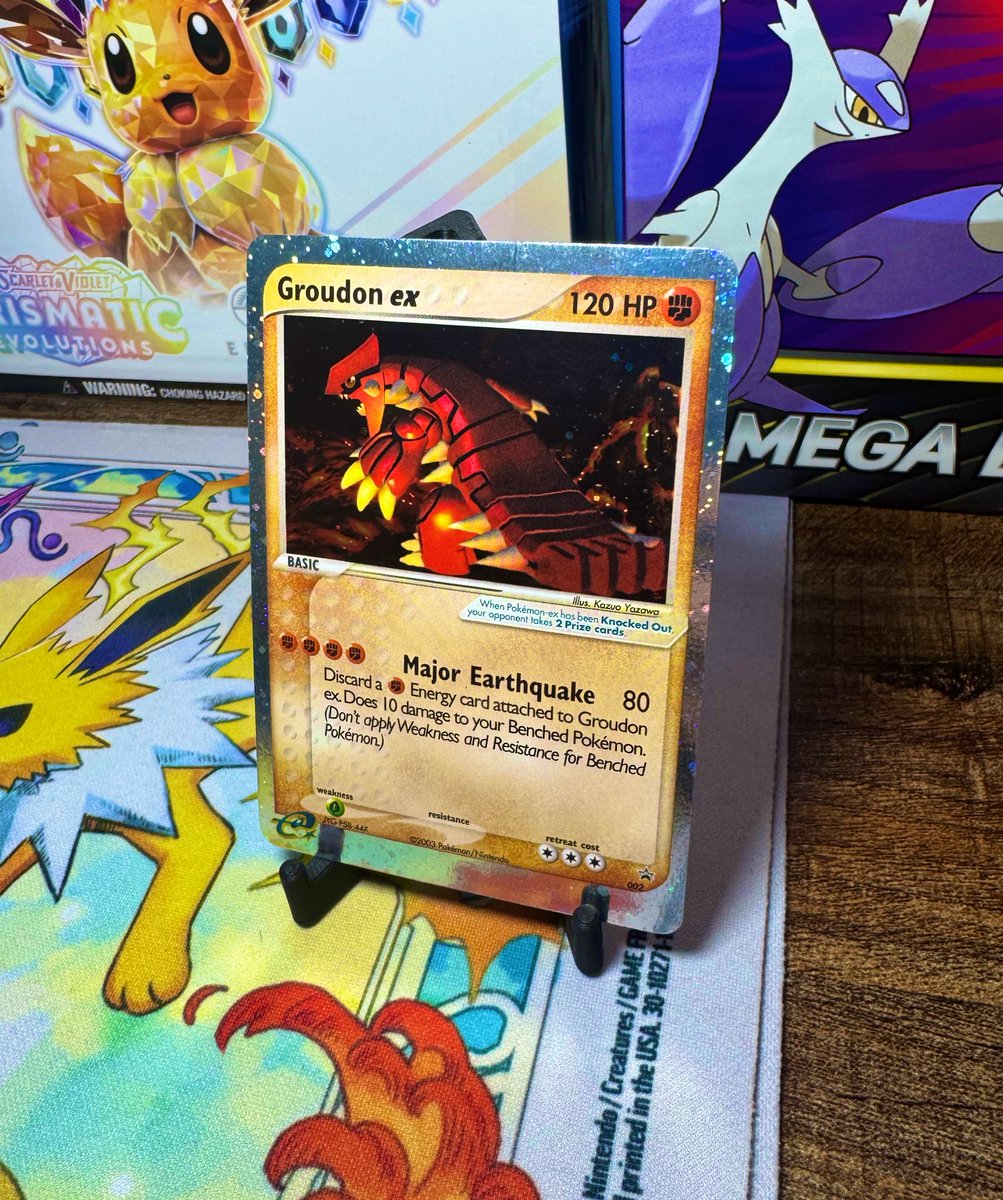 PermCollection3's tweet image. Good Morning! ☀️ 

Groudon is a legendary pokemon from Gen 3 that certainly demands attention. Do you think we will see a similar set for Gen 3 to Black Bolt and White Flare?

I will say I do because Gen 3 is my favorite Gen! What’s your favorite Generation of Pokemon?