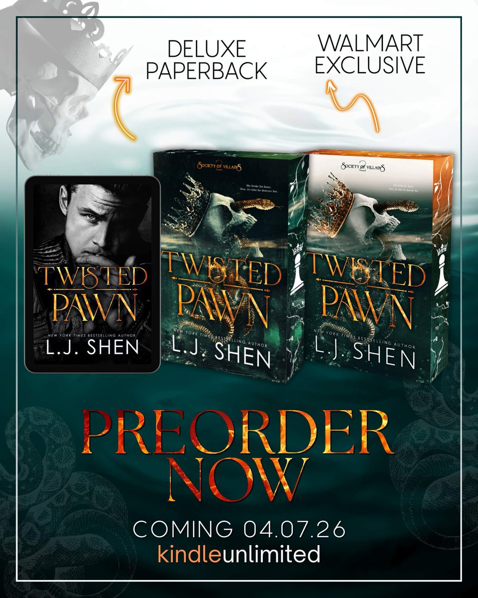 skybookstwt's tweet photo. ✨PREORDER NOW: TWISTED PAWN by @lj_shen releasing April 7th!
#PreOrderHere
🖤 Deluxe edition: https://t.co/DCziXri83D
💚 eBook: https://t.co/VA4udweaLM
#comingsoon #ljshen #theauthoragency https://t.co/FqMXuU4JwC