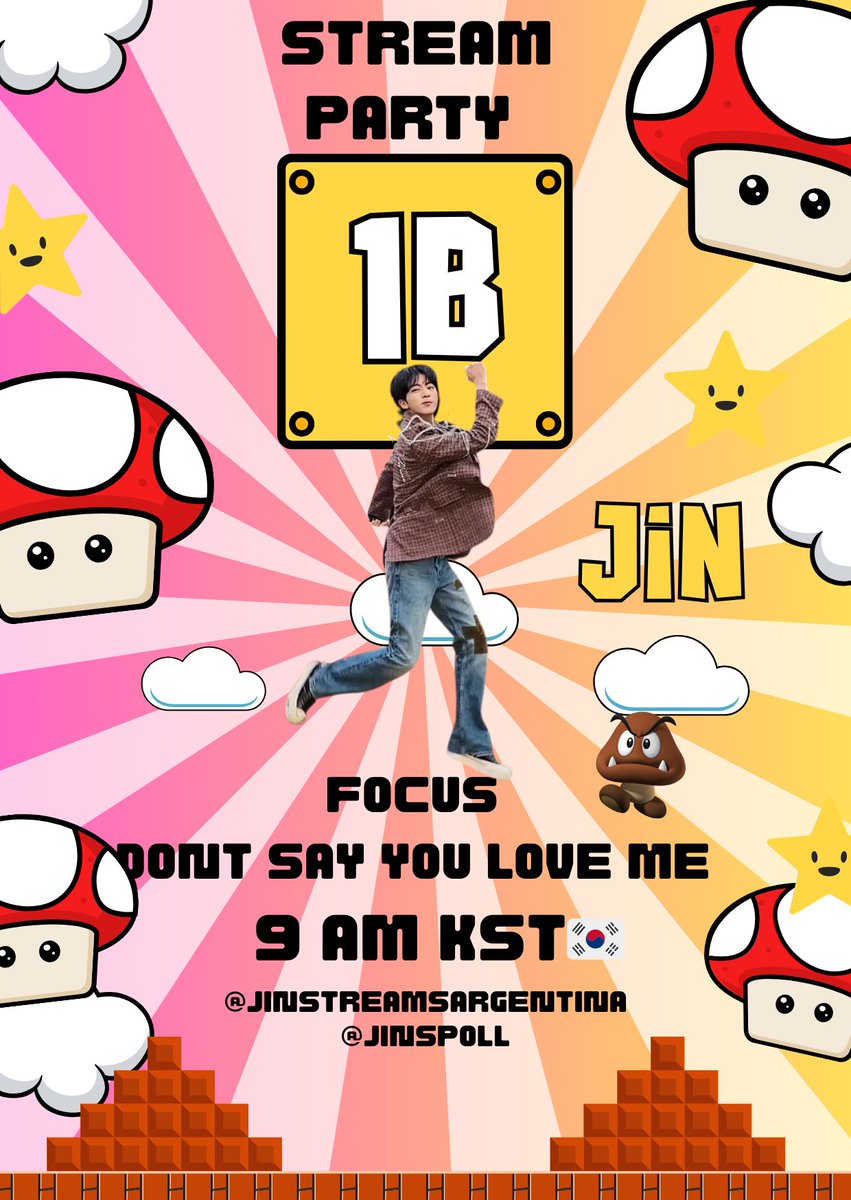 🎉DSYLM STREAMING PARTY 🎉 
DIA 4 🌟

🟢 Spo: goo.su/nrfB
🔴 YT: shre.ink/qgDi
🔴 YTM: shre.ink/qgDC
🍎 AM:shre.ink/q8TX

#방탄소년단진 #진 #BTSJIN #JIN #DSYLMto1B