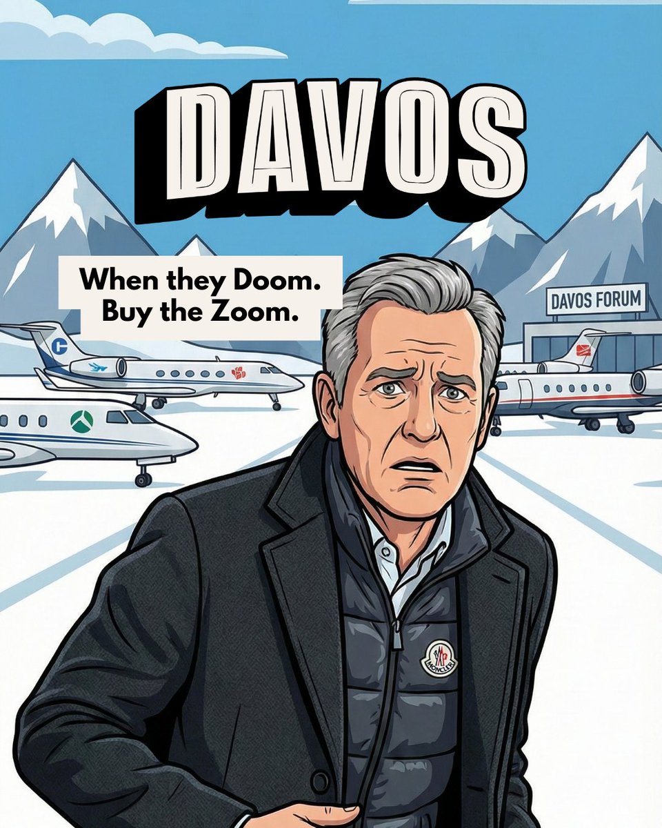 StoryVector's tweet photo. Davos sells Doom. Buy the Zoom. 🚨

Every January, the elites gather in Switzerland to predict the future. And every January, the Davos Indicator maintains its track record... of being hilariously wrong.

Here’s the proof 🧵👇 https://t.co/wMRv6V69MO