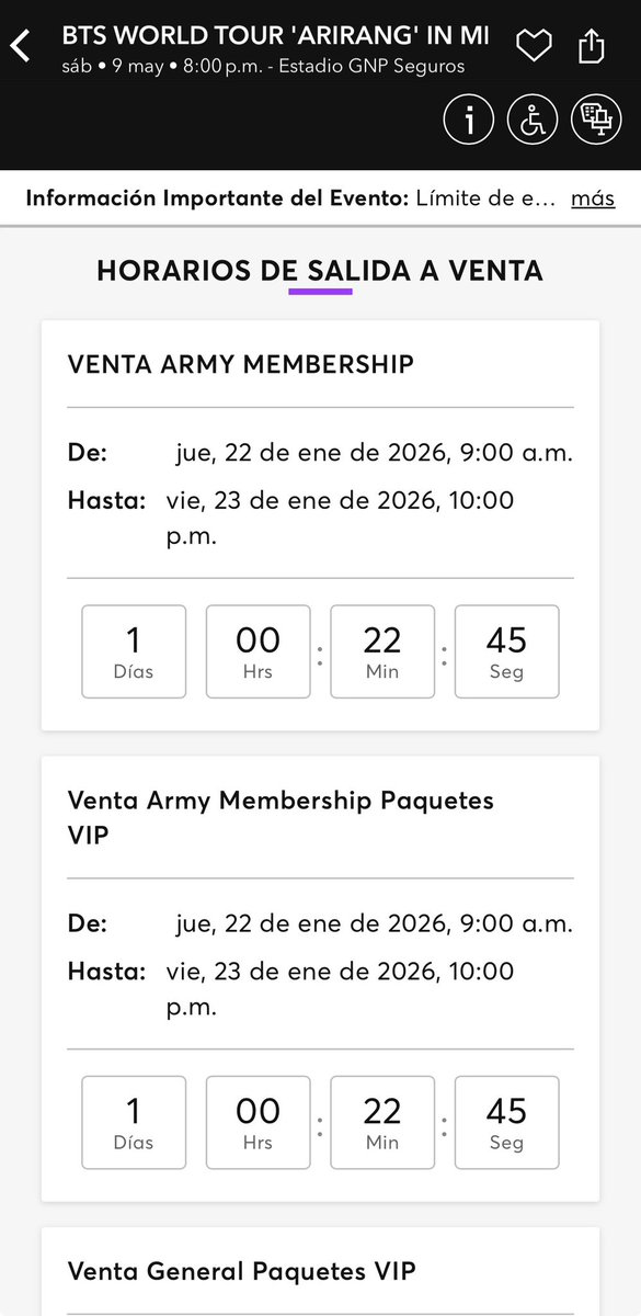 Qué es esto #ARMYMÉXICO ? Una es la notificación de Weverse de esta mañana diciendo que la preventa se pasa al viernes pero en <a href="/Ticketmaster_Me/">Ticketmaster México</a> todavía sale que es mañana.   😩😭. ¡Mi estrés a tope!