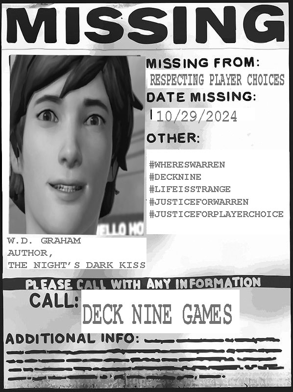 Lifeis2D's tweet photo. #LifeIsStrange #WHERESWARREN #deckninegames #squareenix #Petition #JUSTICEFORWARREN @DeckNineGames https://t.co/LfnJREnE6P