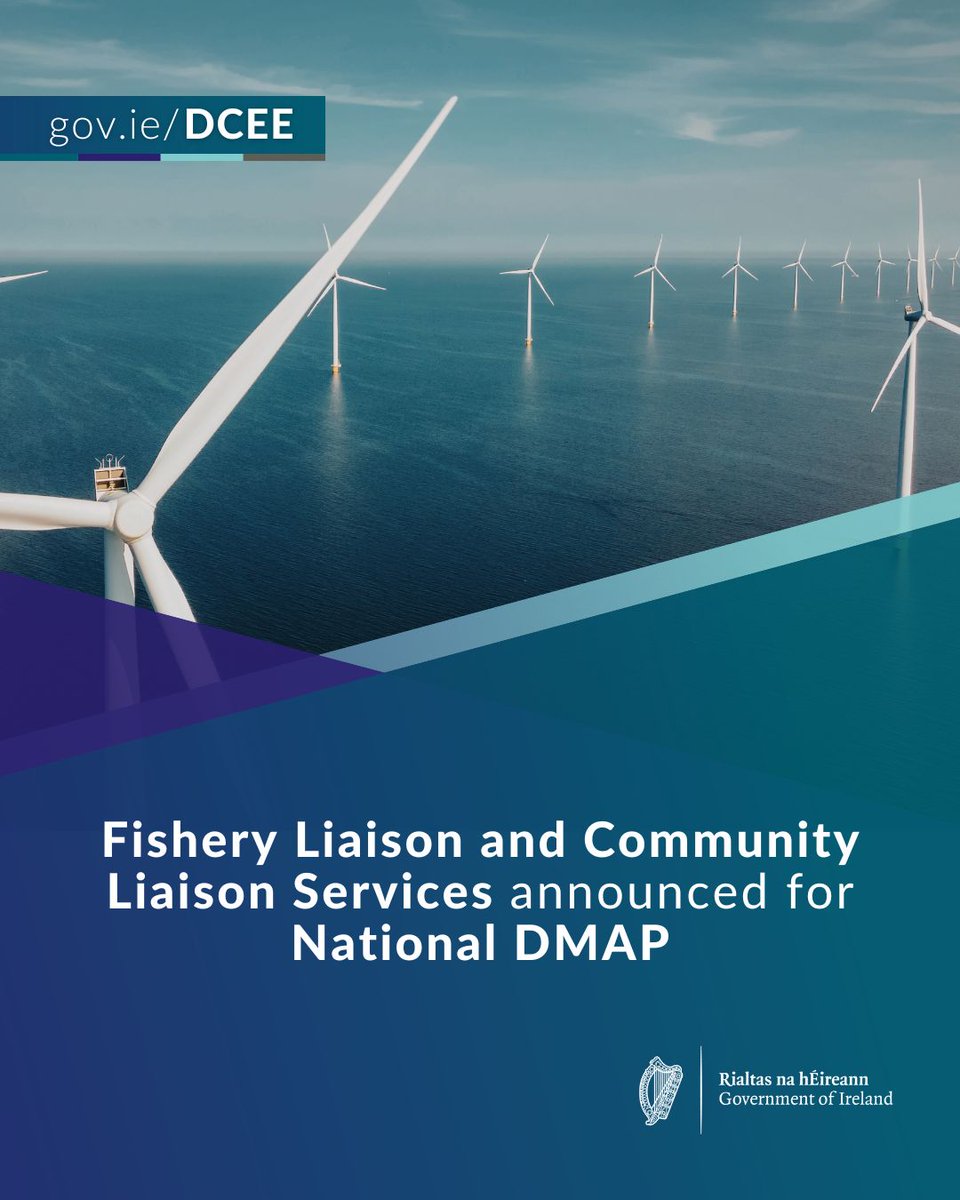 DeptCEE's tweet image. Minister @DarraghOBrienTD , and Minister of State @timmydooley are pleased to announce the appointments of Fishery Liaison and Community Liaison Services for the National Designated Maritime Area Plan for Offshore Renewable Energy.
Read more here: bit.ly/4pVN11j