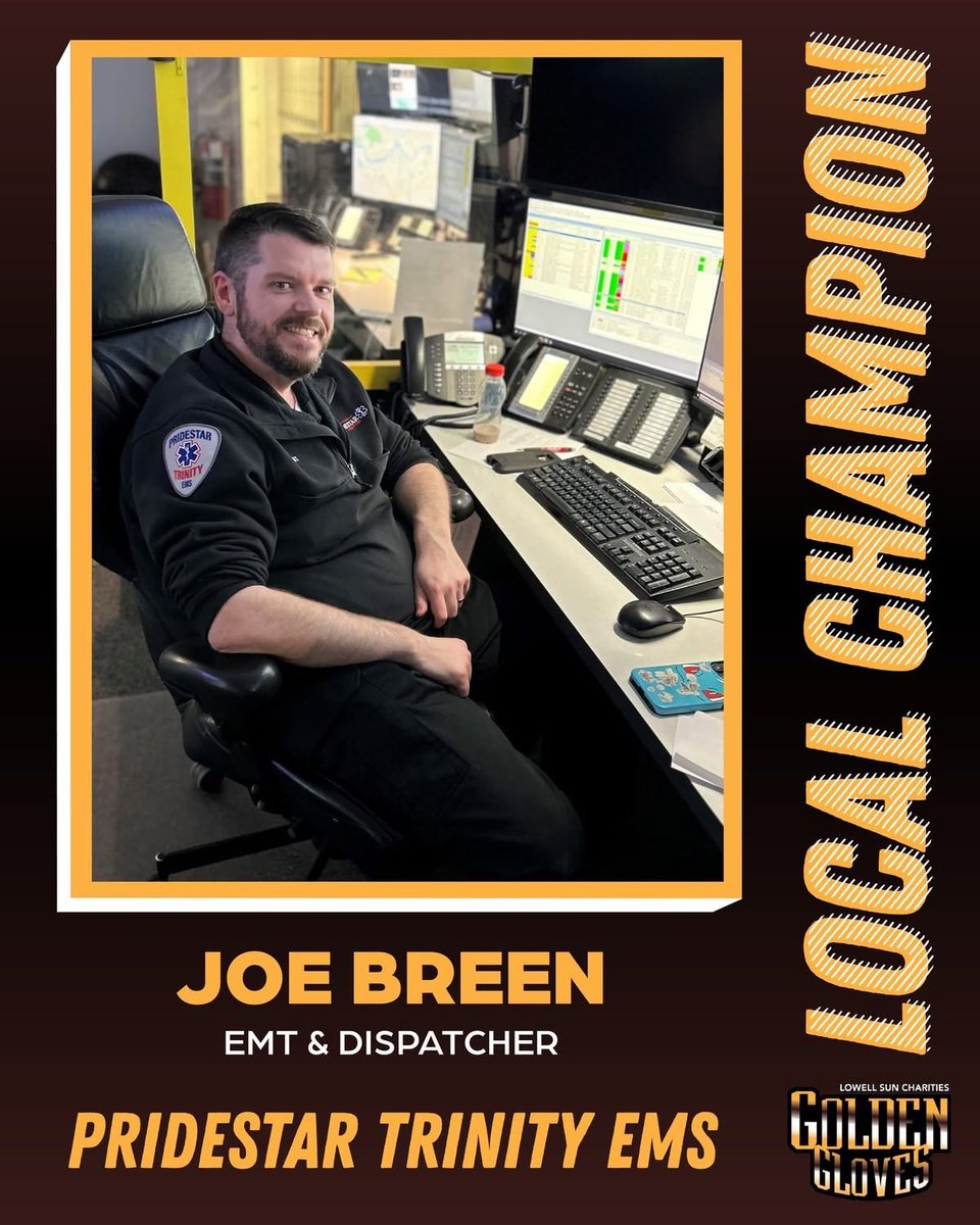 Looking forward to seeing Joe get recognized during First Responder Night at the Lowell Golden Gloves Thursday. "Thursday Night is Fight Night!" Joe is a lifelong Lowell resident and proud UMass Lowell graduate who has served his community with distinction for over a decade.