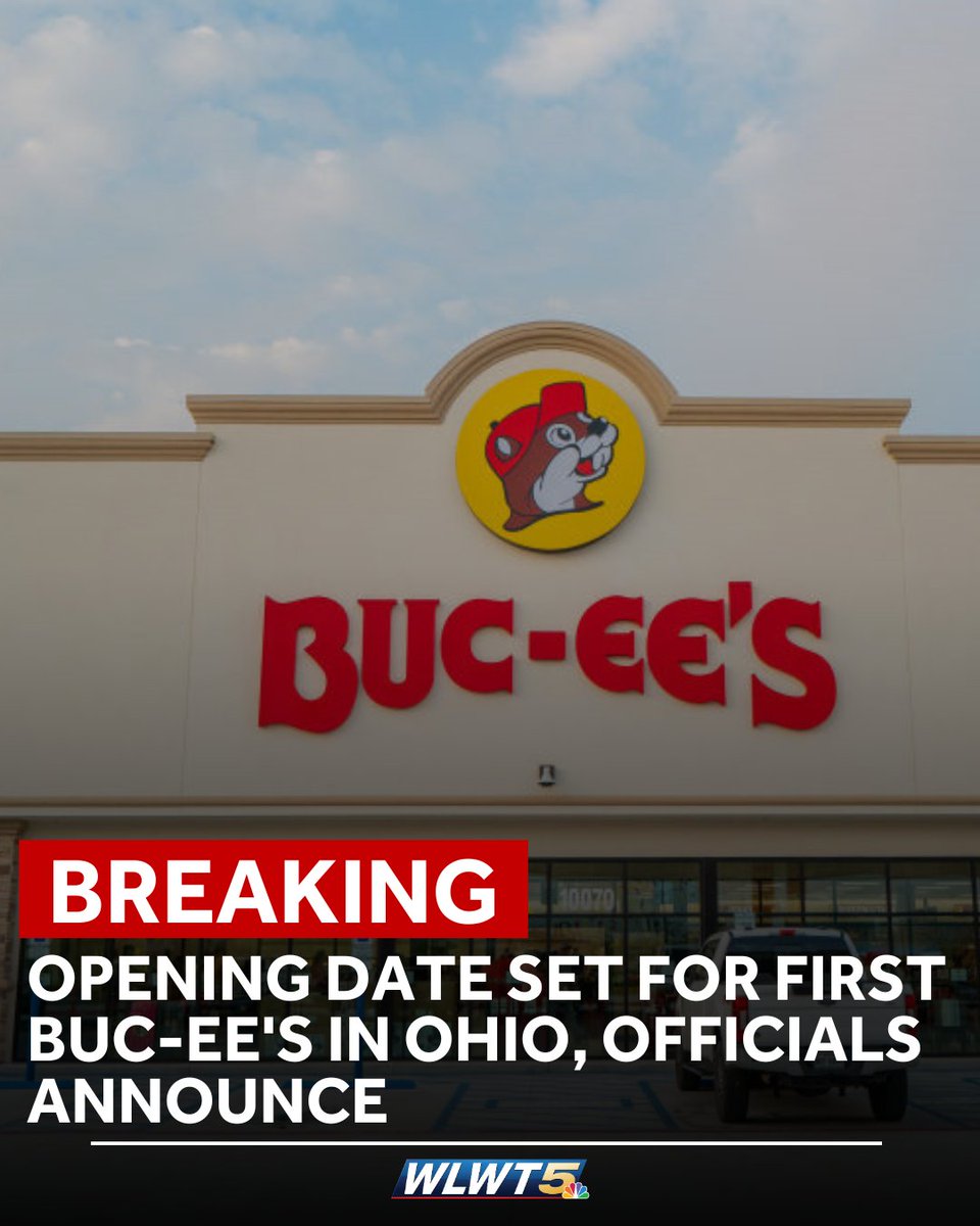WLWT's tweet photo. OPENING ANNOUNCED: An opening date is set for Ohio's first Buc-ee's location, city officials announced.

What we know about the opening: https://t.co/0CPdXSryWV https://t.co/UFXO4FOkin