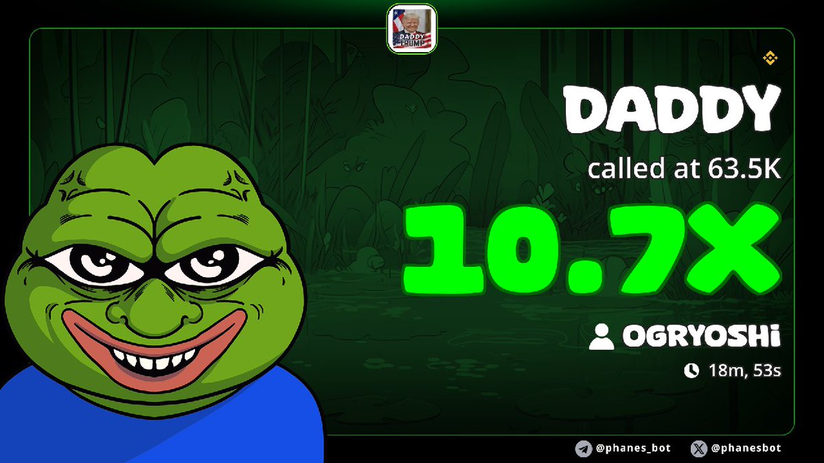 OGRyoshi's tweet image. Daddy $DADDY 🔶 BSC

Grabbing more bag Daddy on bsc. Have good launch so far and good volume. Nice ticker and brand. Following trump trend and meta. Hit a clean #10x+ from entry. Dyor if u want to in. Find your good entry. NFA

0xc076200ec536f579dce4e68d8788149f295a4444