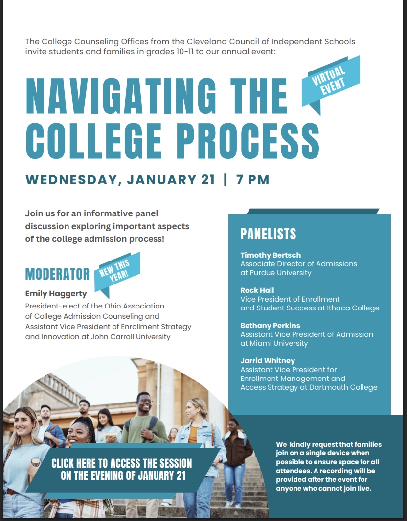 CCIS Juniors, Sophomores and Parents - Tonight is the night for this helpful webinar. Register through your school.