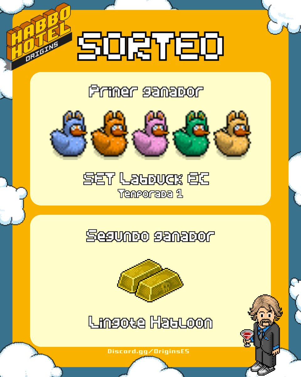 🚨¡SORTEO!
¿No has tenido la oportunidad de conseguir la colección de Labducks en Habbo Hotel Origins?

Aquí tienes la posibilidad de ganarla. 

¿Qué tienes que hacer?
➡️Sigueme
♥️Like
🔁Retweet 
🫂Etiqueta a dos amigos.

Si no ganas el set de patos, no pasa nada: también puedes