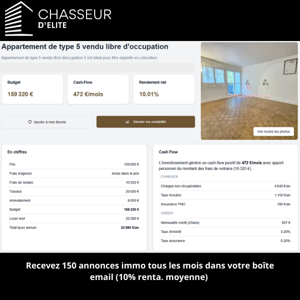 1 jour / 1 annonce Chasseur d'Élite :       
Projet très sympas !  
Voici un aperçu d'une annonce immobilière dénichée par nos chasseurs et disponible sur notre plateforme ''Chasseur d'élite''.                                    #investissementslocatifs #annoncesimmobilières
