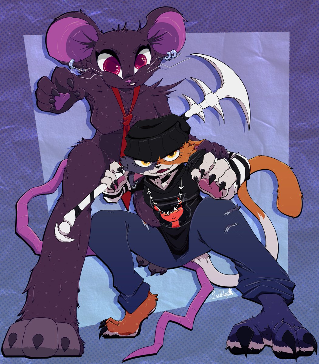 The rat and her weird cat 
 #Meowskulls #Camille #FortniteArt