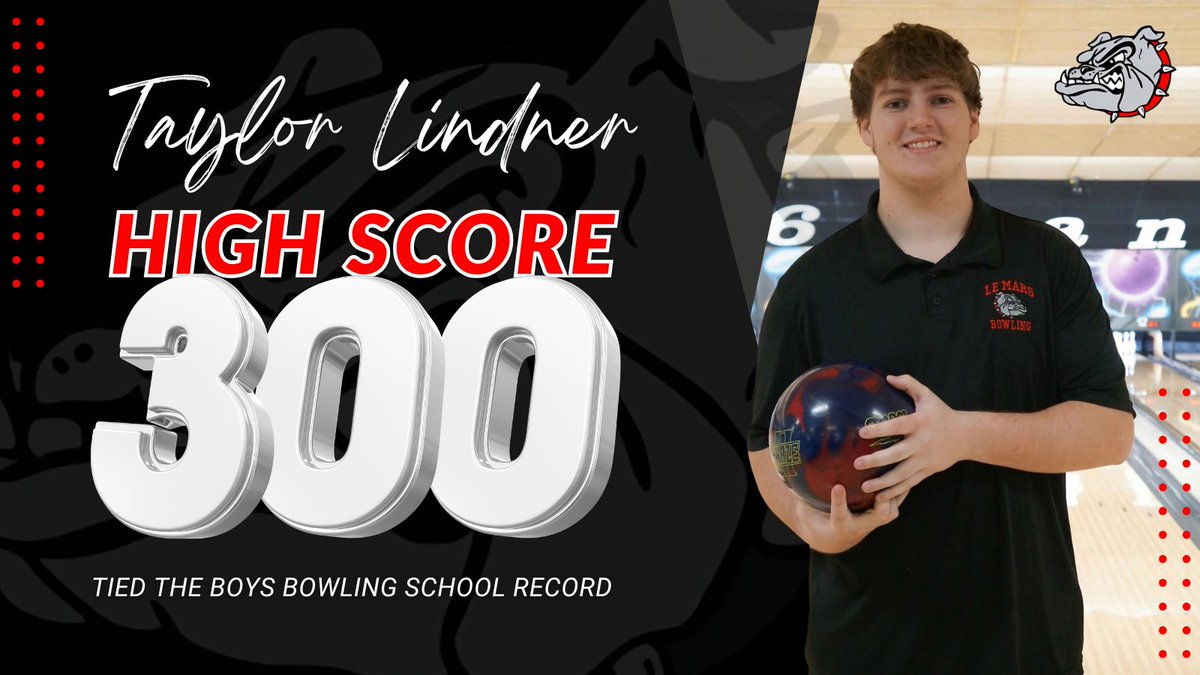 Taylor Lindner tied the boys bowling school record for high score, bowling a perfect 300. Congratulations on this outstanding achievement! 🎳👏