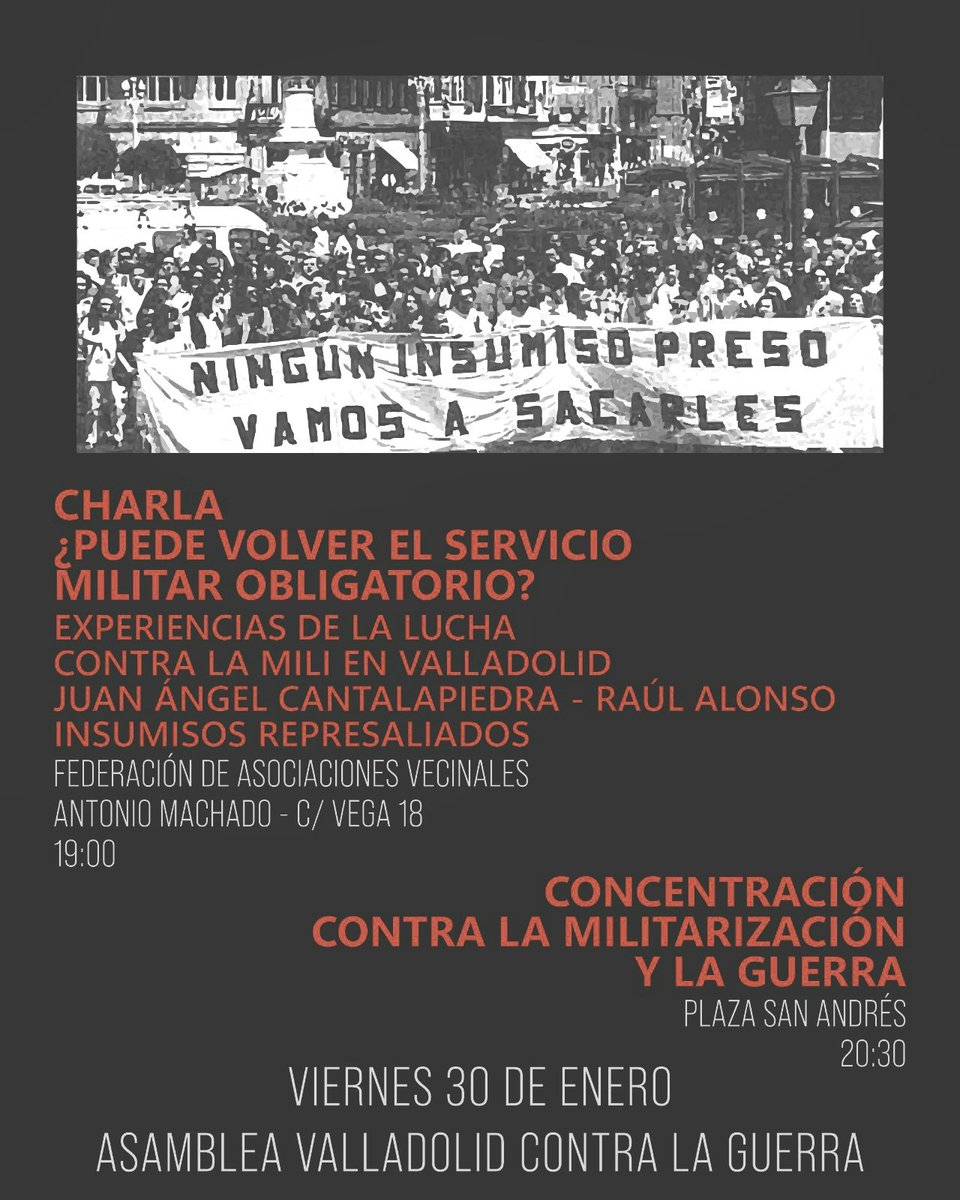 Charla antimilitarista en Valladolid.