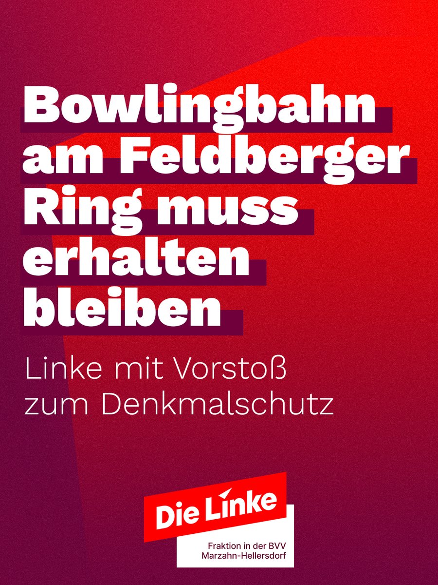 LinksfraktionMH's tweet photo. Bowlingbahn am Feldberger Ring muss erhalten bleiben: Linke mit Vorstoß zum Denkmalschutz
https://t.co/dSkXC9GVrk
#bvvmahe #mahe https://t.co/AiiU2yUdG0
