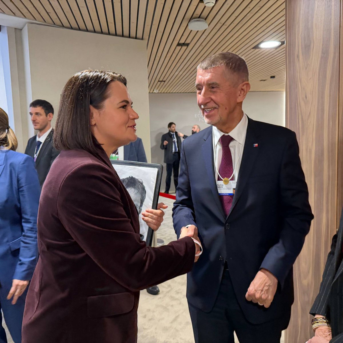 Glad to meet Czech PM 🇨🇿 <a href="/AndrejBabis/">Andrej Babiš</a> at #WEF26 in Davos.

The Czech Republic has long been one of the most steadfast supporters of Belarusian civil society and democratic forces.

Grateful for the principled support to the Belarusian people and the fight for a free Belarus.