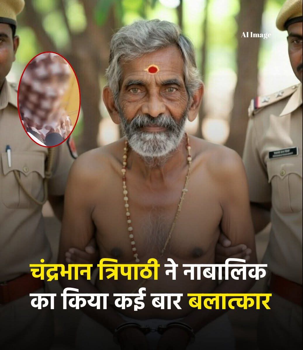 मध्य प्रदेश के सीहोर में शर्मनाक घटना: 70 साल के चंद्रभान त्रिपाठी ने 13 साल की नाबालिग छात्रा से 6 महीनों में 6 बार दुष्कर्म किया। 

पढ़ाई के बहाने मंदिर के पास ले जाकर वारदात को अंजाम दिया। पुलिस ने POCSO एक्ट के तहत गिरफ्तार किया। ऐसी दरिंदगी पर सख्त कार्रवाई जरूरी! है