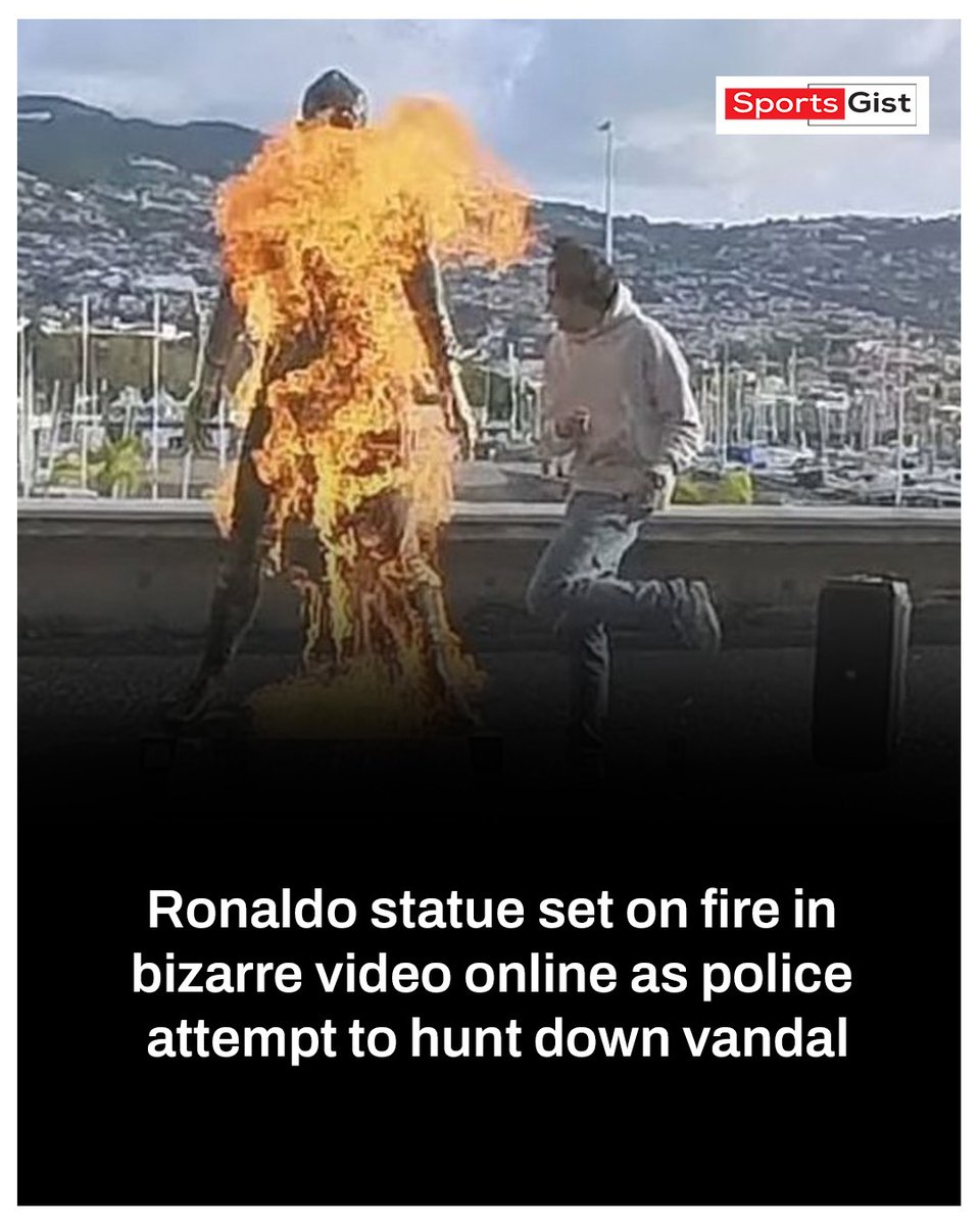 Ronaldo statue set on fire in bizarre video online as police attempt to hunt down vandal

#Sportsgist 
Delay | Awal Mohammed | Blakk Rasta |