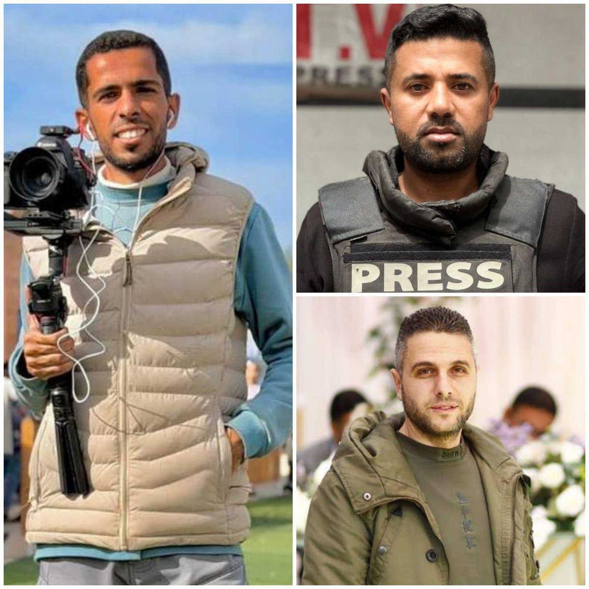 DropSiteNews's tweet image. 🚨 Three Palestinian Journalists Working with Aid Organisation Killed in Israeli Strike Targeting Their Marked Vehicle in Central Gaza. 

The three journalists—Mohammed Salah Qashta, Abdul Raouf Samir Shaath, and Anas Ghanem—were working with the Egyptian Committee for aid in…