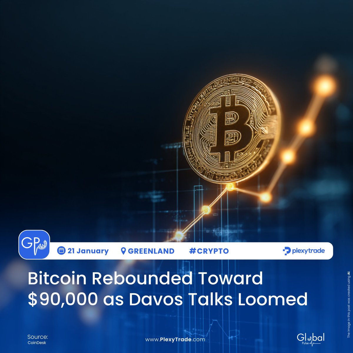 Bitcoin rebounded toward $90,000 after macro-driven selling eased, with  traders awaiting remarks from Donald Trump at the World Economic Forum amid  ongoing Greenland-linked tariff tensions. #GlobalPulse #Bitcoin #Crypto  #Markets #Davos #Switzerland ...
