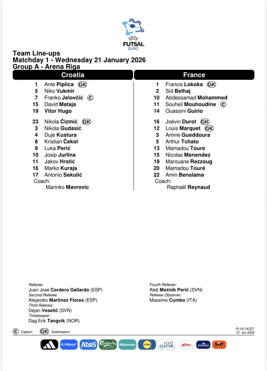 #FRACRO - Les compos du match d’ouverture 🇫🇷🇭🇷!