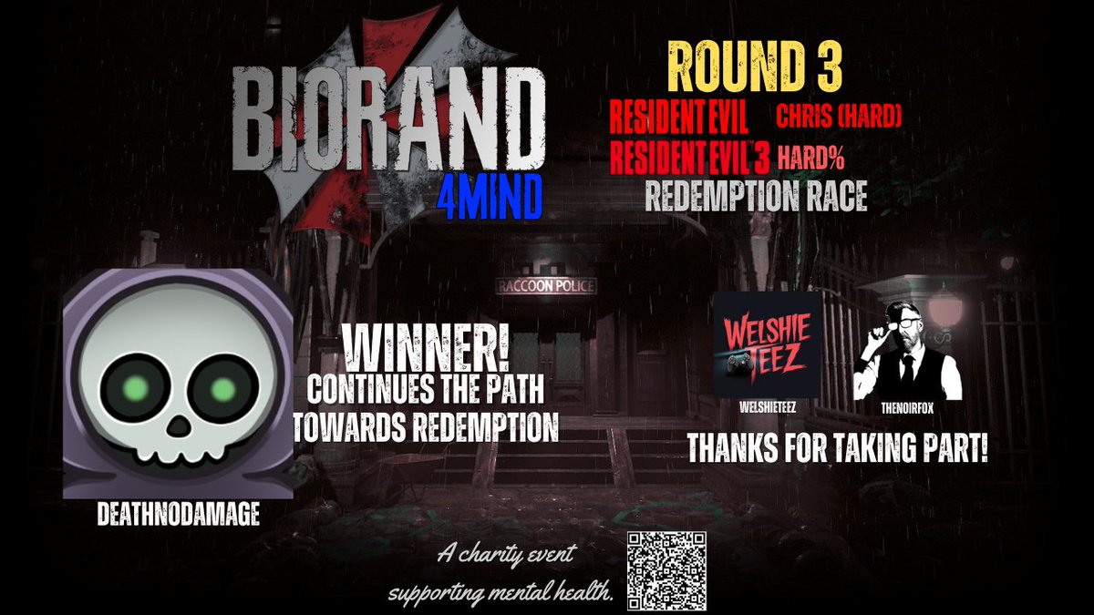 <a href="/DeathNoDamage/">DeathNoDamage</a> takes the Redemption win in a brutal race!

<a href="/Teezinator/">Teez</a> and <a href="/TheNoirFox/">Fox</a> both fought through as much as they could, thanks for your amazing efforts, please join us again next year!!