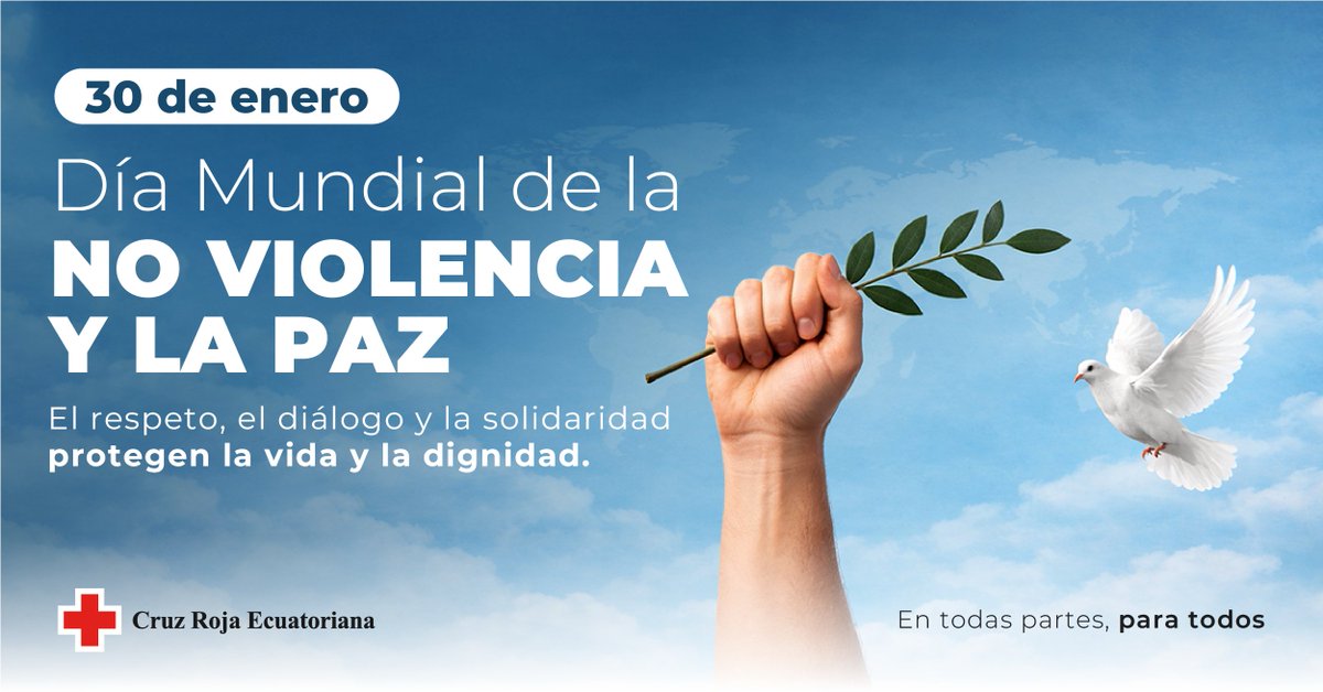 cruzrojaecuador's tweet photo. En el Día Mundial de la #NoViolenciaYlaPaz 🕊️, Cruz Roja Ecuatoriana reafirma que la paz se construye desde el respeto, el diálogo y la solidaridad, como principios fundamentales de la acción humanitaria.
Cruz Roja Ecuatoriana. En todas partes, para todos ⛑️ .
#CulturaDePaz https://t.co/jpzZLesIZH