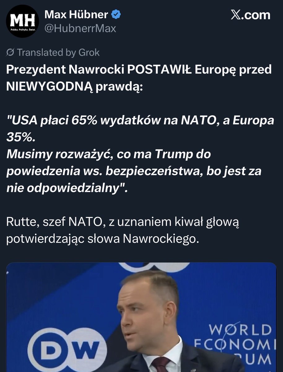 Prostacka manipulacja. 

Wydatki militarne USA to 65% wydatków krajów NATO ale nie są to wydatki „NA” NATO. 

USA chce być militarnie obecna na całym świecie i to ich tyle kosztuje. 

To, że USA chce mieć np. swoje lotniskowce na Morzu Japońskim nie jest częścią zadań NATO.