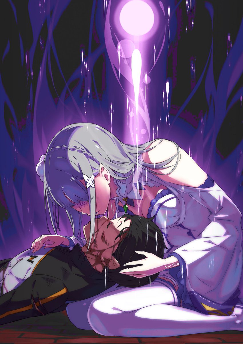 degladious17207's tweet image. RT @112oVic2: The Kiss of Death- 

Natsuki Subaru &amp;amp; Emilia
.
#rezero #リゼロ