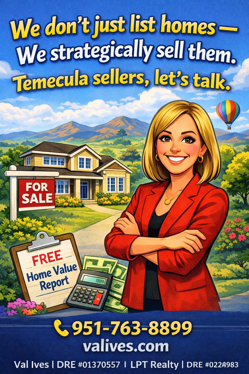 WesIves1's tweet photo. We don’t just list homes —
We strategically sell them.

Temecula sellers, let’s talk.
“The Val Ives Team” Temeculas #1 source for real estate for over 25 years. https://t.co/PeRHWTAYKC