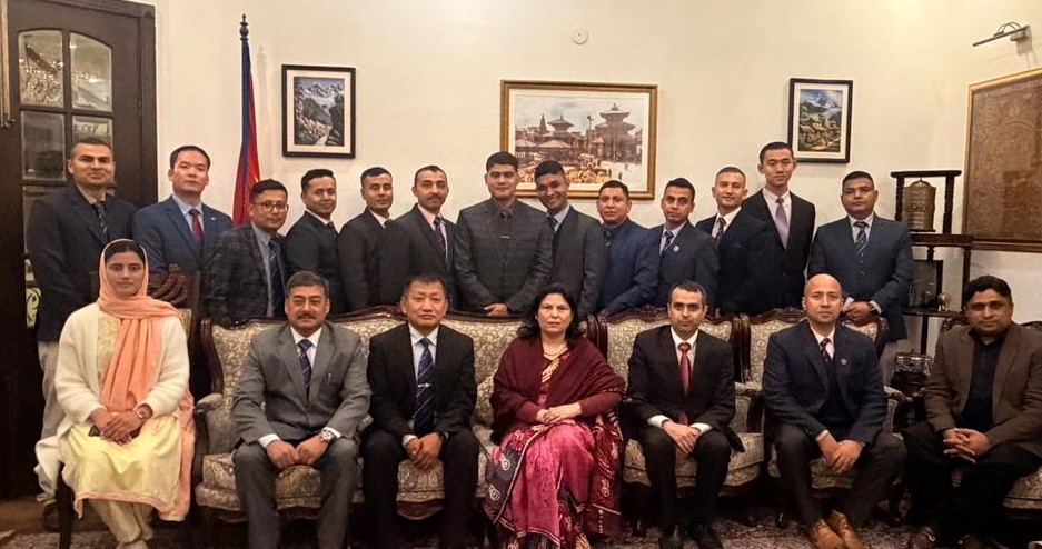 NepEmbIsb's tweet image. Happy to receive the delegation from the Army Command &amp;amp; Staff College of Nepal at the Ambassador's residence. The delegation is in Pakistan as part of Foreign Study Tour (Course-32), &amp;amp; the Embassy briefed them about Nepal-Pakistan relations &amp;amp; Embassy's major engagements.