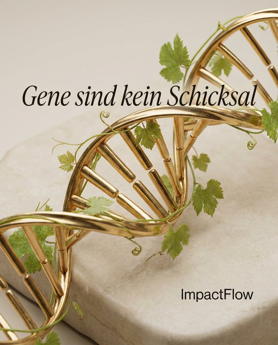 Glaubst du, deine Gene sind Schicksal?

Viele Frauen denken das. Aber Epigenetik beweist: Dein Lifestyle steuert, welche Gene aktiv sind.

Ernährung, Schlaf &amp; Mindset sind der Schlüssel. Du sitzt am Steuer deiner Biologie.

#ImpactFlow