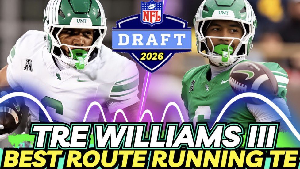 TouchdownDoug's tweet image. 2026 NFL DRAFT PROSPECT: Tre Williams III (North Texas) | With Speed, Hands, and Elite Route Running, Tre may be, THE MOST DANGEROUS TE IN THE DRAFT!

LINK: youtu.be/66iXQDNEHtg

@trewilliams3157 @UNTsocial @UNTFootball #northtexas #NFLDraft