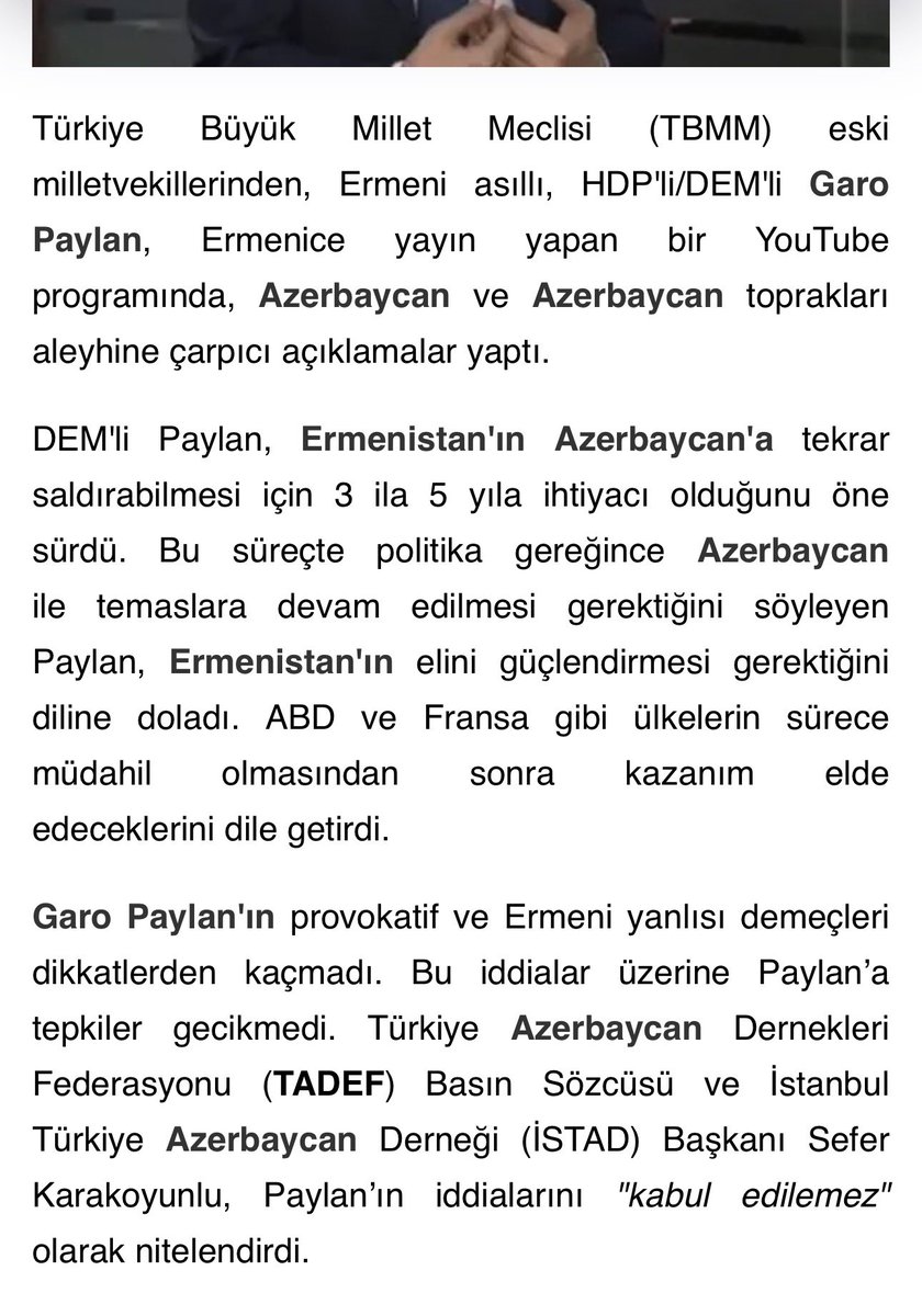 Ermeni kökenli bir MV,kendisini Ermenistan MV gibi görüyorsa,onun vatandaşlıktan çıkarılıp sınır dışı edilmesi gerekmiyor mu⁉️

Bu herife,neden Türk Milletinin vergileriyle maaş veriliyor?
<a href="/RTErdogan/">Recep Tayyip Erdoğan</a> <a href="/dbdevletbahceli/">Devlet Bahçeli</a> 
<a href="/AvOzlemZengin/">Av. Özlem Zengin 🇹🇷</a> <a href="/MHP_Bilgi/">MHP</a> 
Evet,<a href="/GaroPaylan/">Garo Paylan - Կարօ Փայլան</a>'dan bahsediyorum‼️