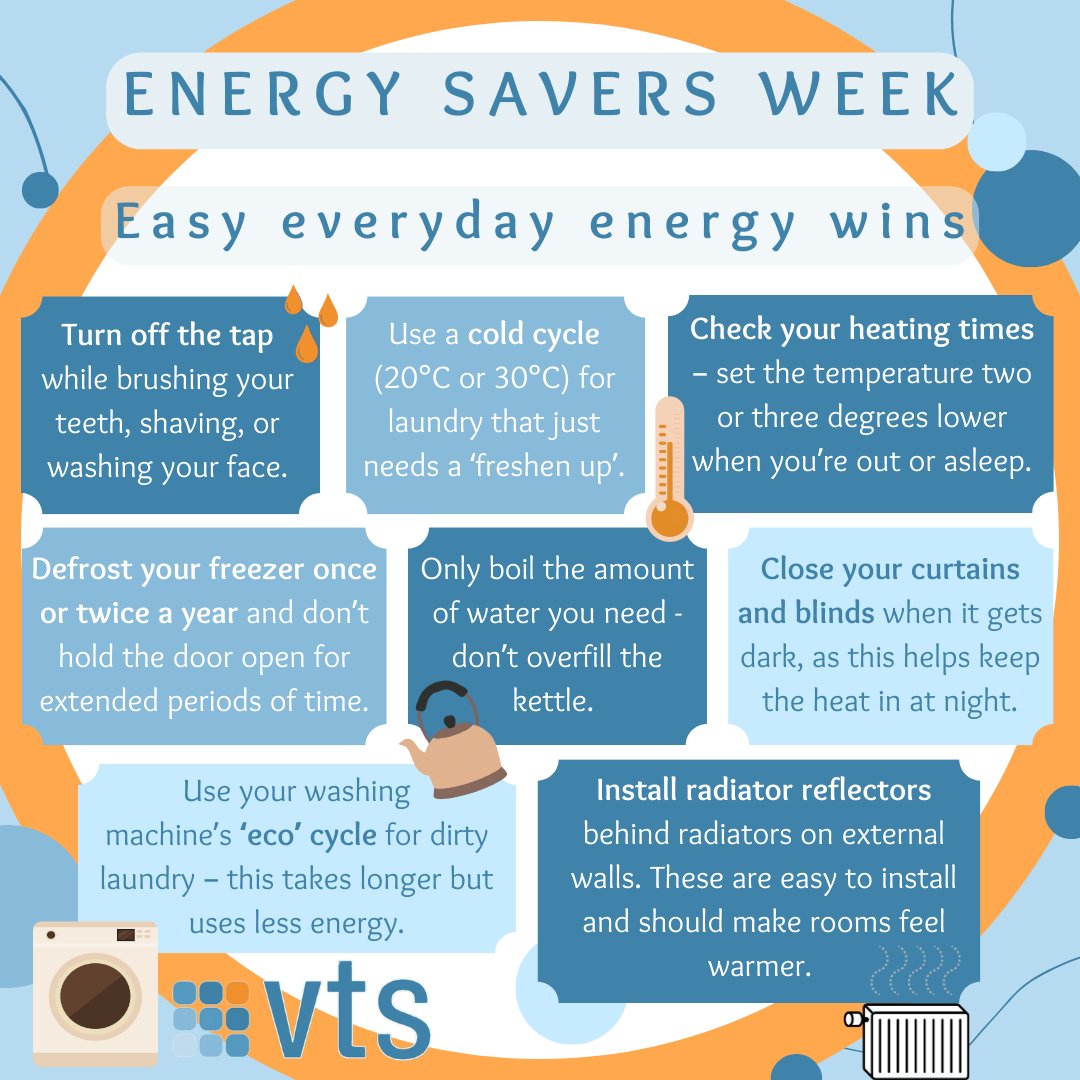 vtslearning's tweet image. Energy Savers Week is an annual campaign aimed at promoting energy efficiency and reducing energy bills💰

This Energy Savers Week (19-25 January 2026), @CitizensAdvice have shared some everyday energy wins throughout your home which you can adopt into your daily routine🏠