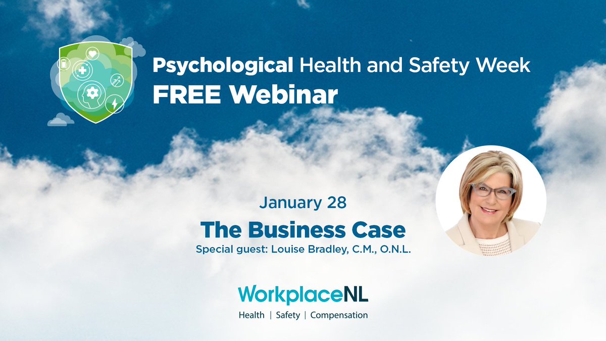 WorkplaceNL's tweet photo. Is investing in psychological health and safety worth it?

Join our live webinar on January 28 with special guest, Louise Bradley, C.M., O.N.L., as she shares why prioritizing psychological health is good for people and your bottom line. 

Register now: https://t.co/KmFdaVjlF2 https://t.co/u0UFjHrXsz