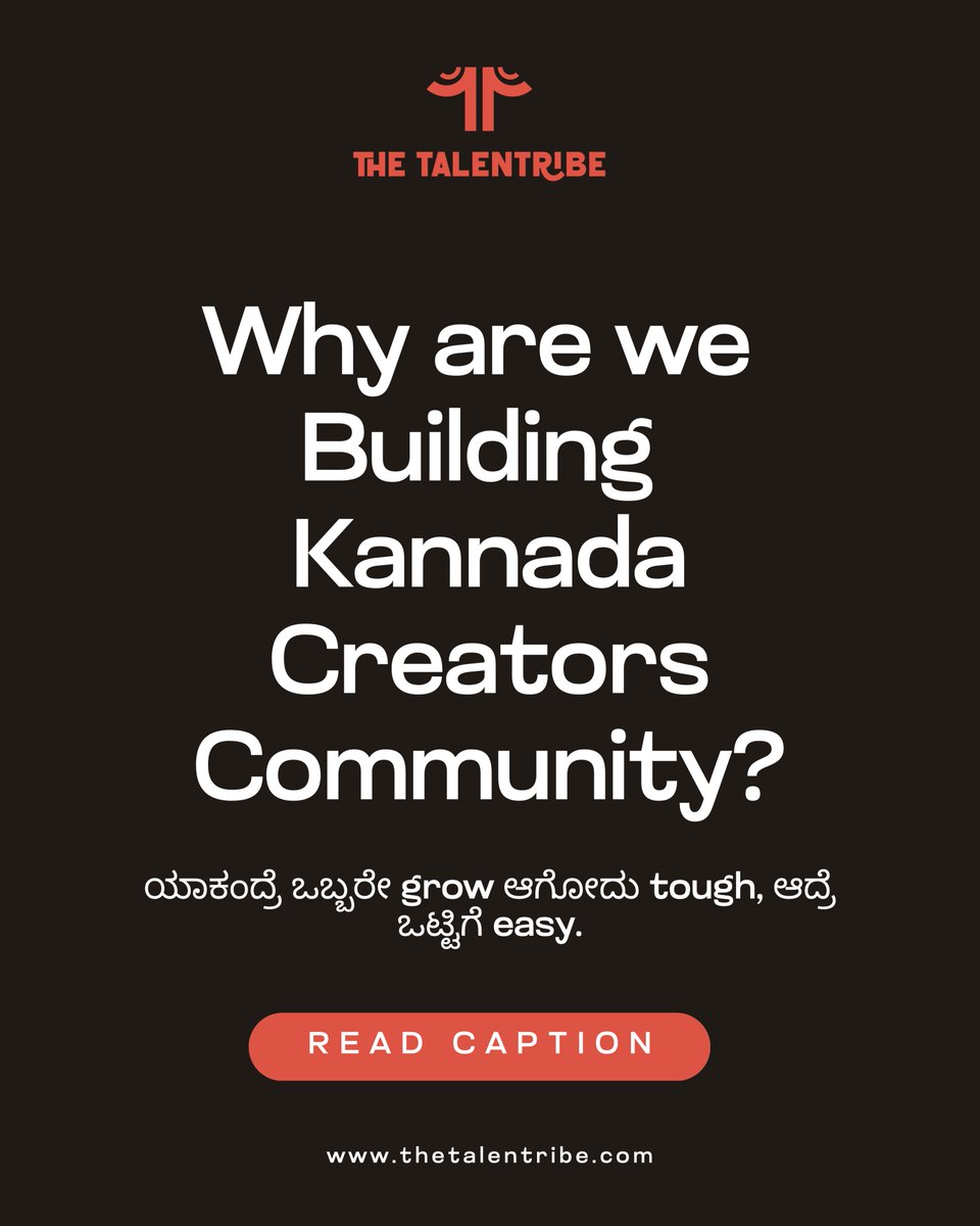 TheTalentribe's tweet photo. Creators grow faster when they stop doing it alone. We’re building a space for Kannada creators to connect, collaborate, and compound. 
Read this: https://t.co/d7NzEv5UEF
#kannadacreators #thetalentribe #creatormovement #growtogether #fandamental https://t.co/StlflukUFq