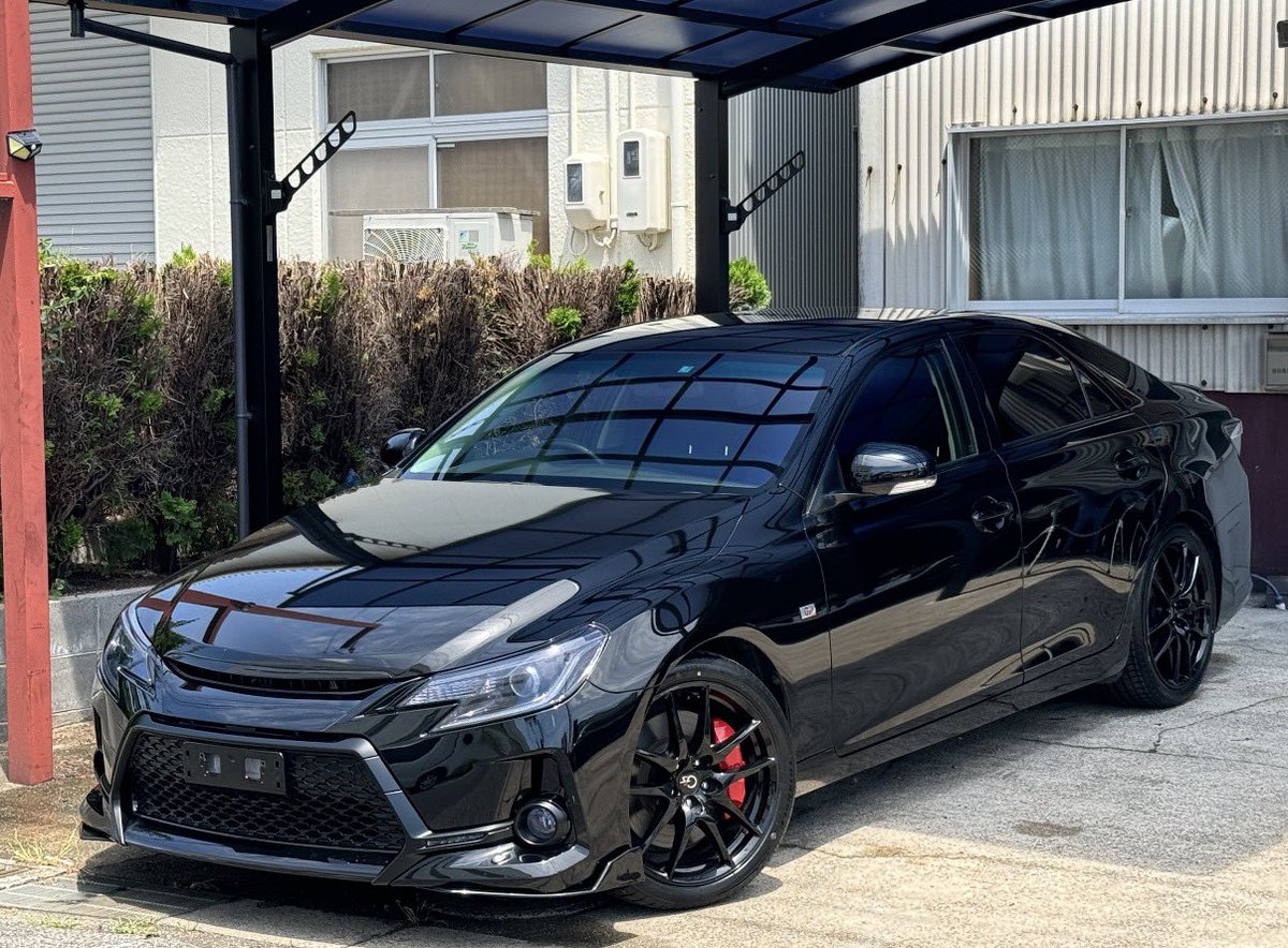 works_fk's tweet photo. マークx Gs メッキマットブラック塗装　スモーク塗装　ホイールリムラッピング(黒)　シャインゴースト https://t.co/1FVDO4PlWO