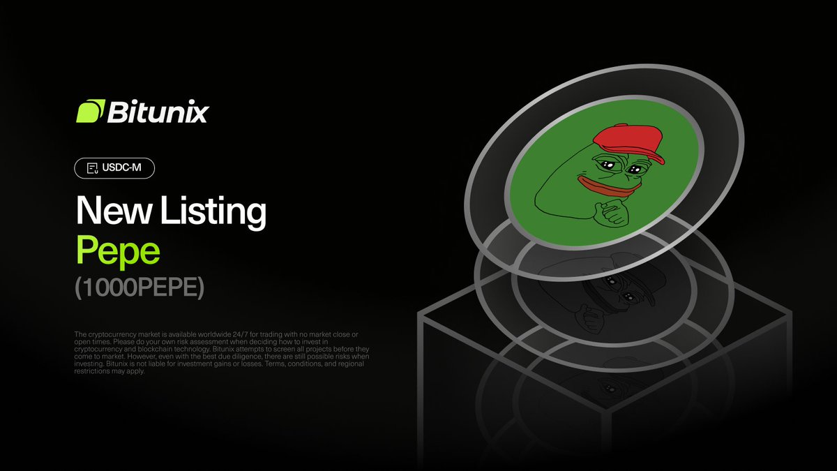 📣 New Listing: Pepe (1000PEPE) @pepecoineth is now available on Bitunix  USDC-M futures. Trade $PEPE futures: https://t.co/fGpMmdCy4c