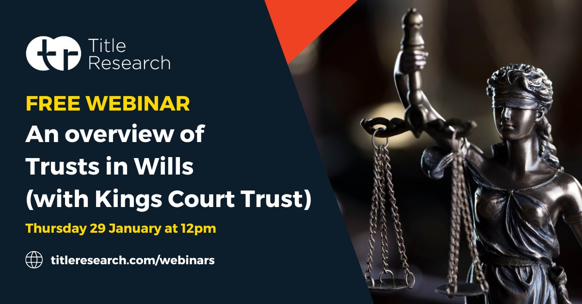 TitleResearch_'s tweet image. Join our Technical Manager and Legal Services Director, as they discuss #Trusts in #Wills with Nigel Merchant, Technical Manager at @KCTpartners. ⚖️

Webinar
📆 29 January
🕰️ 12:00pm

⬇️ Reserve your free place today! ⬇️
eu1.hubs.ly/H0qY90v0

#PropertyTrusts #NRBDT #Trustees