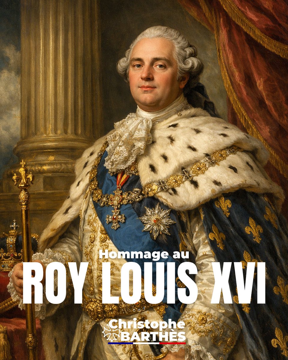 Hommage au Roy Louis XVI assassiné le 21 janvier 1793 par les ancêtres de l’extrême gauche.