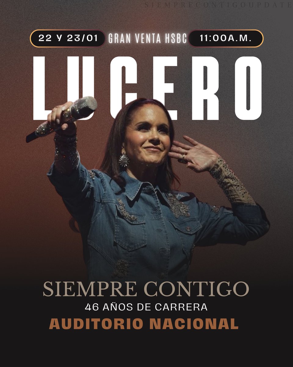 Mañana, 22 de enero, a las 11:00 a. m., comienza la preventa para un regreso muy esperado: Lucero ilumina nuevamente el Auditorio Nacional. 🤍✨