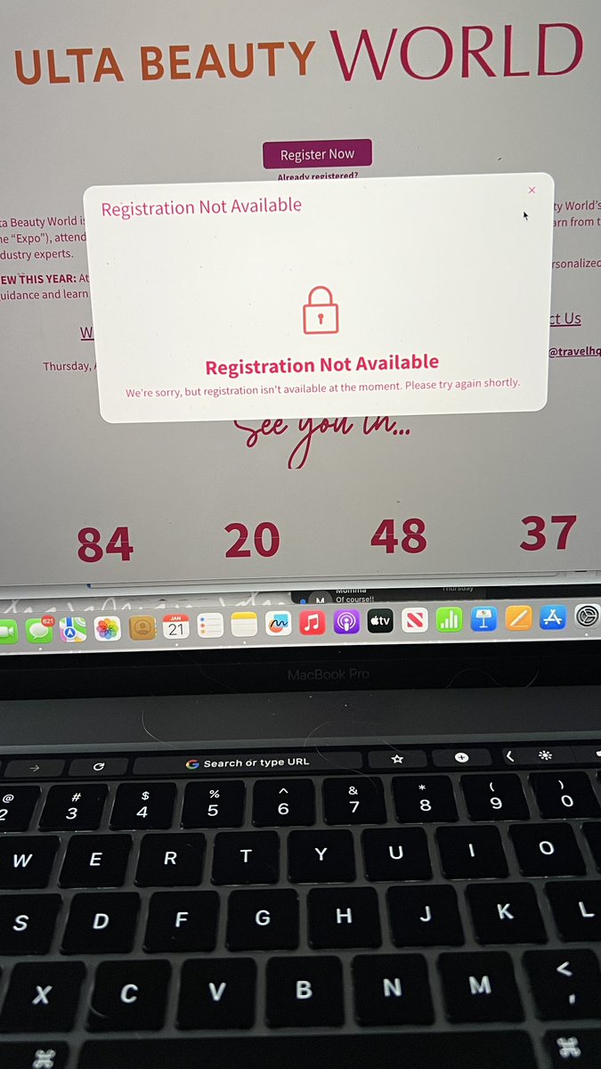 Reaa's tweet photo. @ultabeauty can’t purchase a ticket. Can’t do anything on the site.  #ultabeautyworld https://t.co/so3pmx4q6H