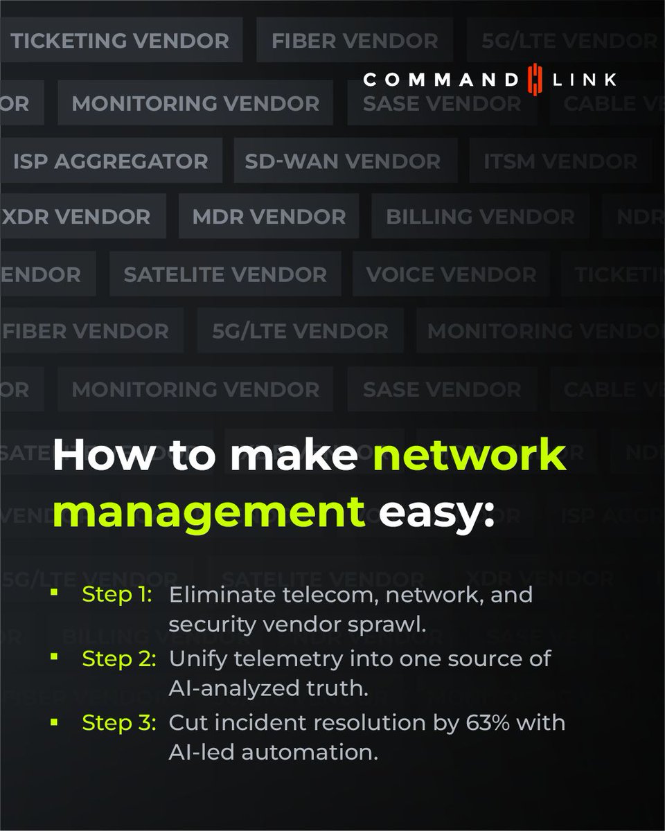 CommandLink's tweet photo. Network management doesn’t have to be complicated. Here’s how to simplify it:

Do more with CommandLink: https://t.co/H0PXyBa6iu https://t.co/QVjphTHdI2