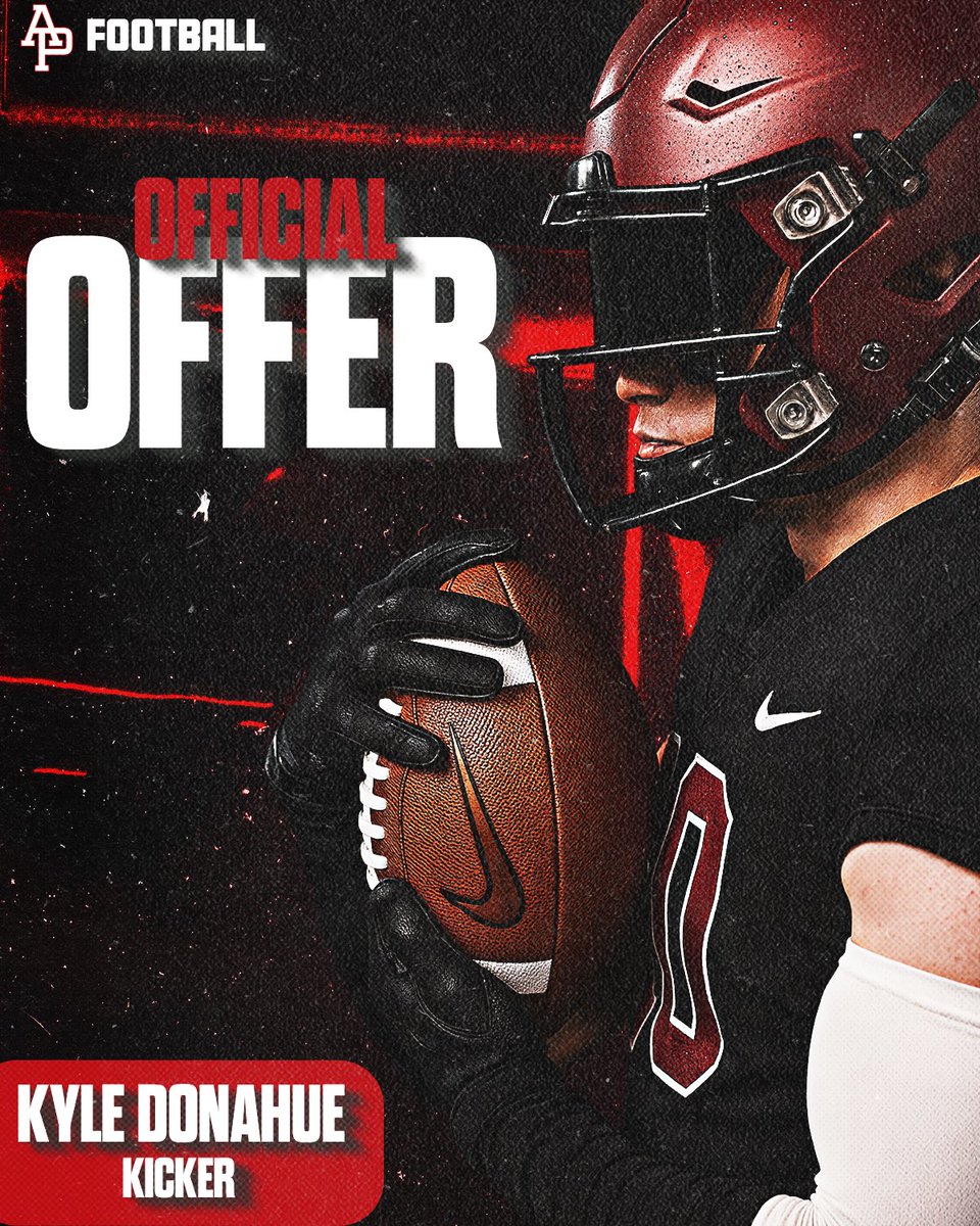 KyleDonahueK's tweet image. After a great conversation with Coach A.J. Parnell @APUFootball, I am blessed to receive my first offer from Azusa Pacific University. #GodFirst #GoCougs

@coachHartnett43 @sjhhsfootball @FrithRobert @8nicknovak @3hep @Chris_Sailer @kohlskicking @_colemurphy_