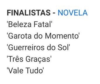 #GarotaDoMomento foi indicada ao APCA de Melhor Novela de 2025!
