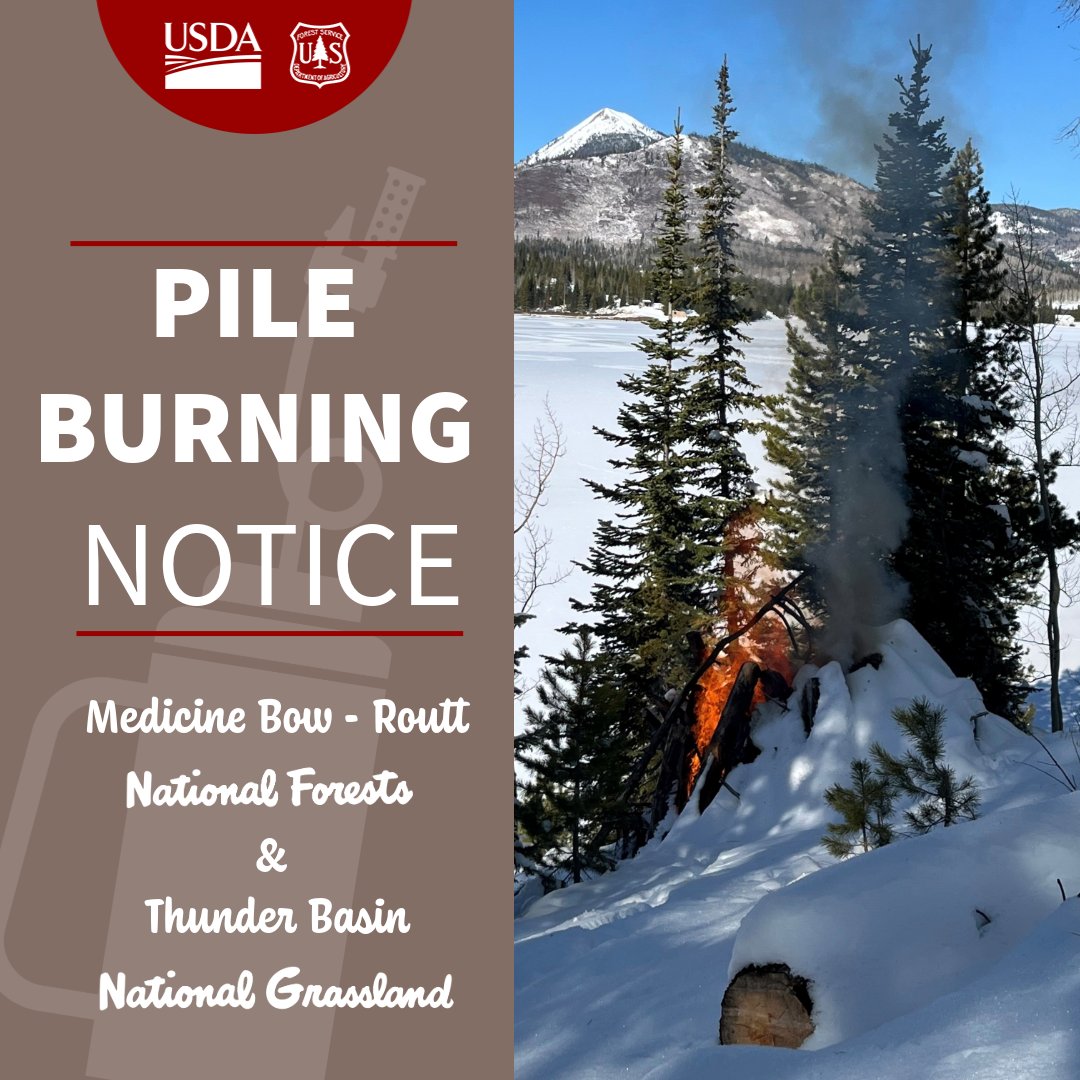 FS_MBRTB's tweet photo. Lots of pile burning planned today on #MBRTB, 1/21. Near these spots:
#MedicineBow NF
- Sandstone area &amp; White Rock Estates, Carbon Co
#Routt NF
- Morrison Crk/Stagecoach Res, S Routt Co
- Willow Crk/Rand, S Jackson Co https://t.co/u9olPg2GEY