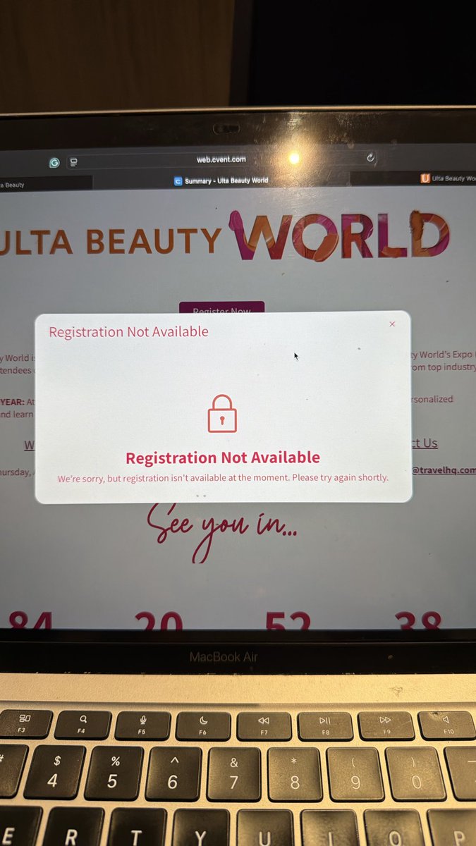 kenniques's tweet image. Ulta beauty world tickets not letting me register