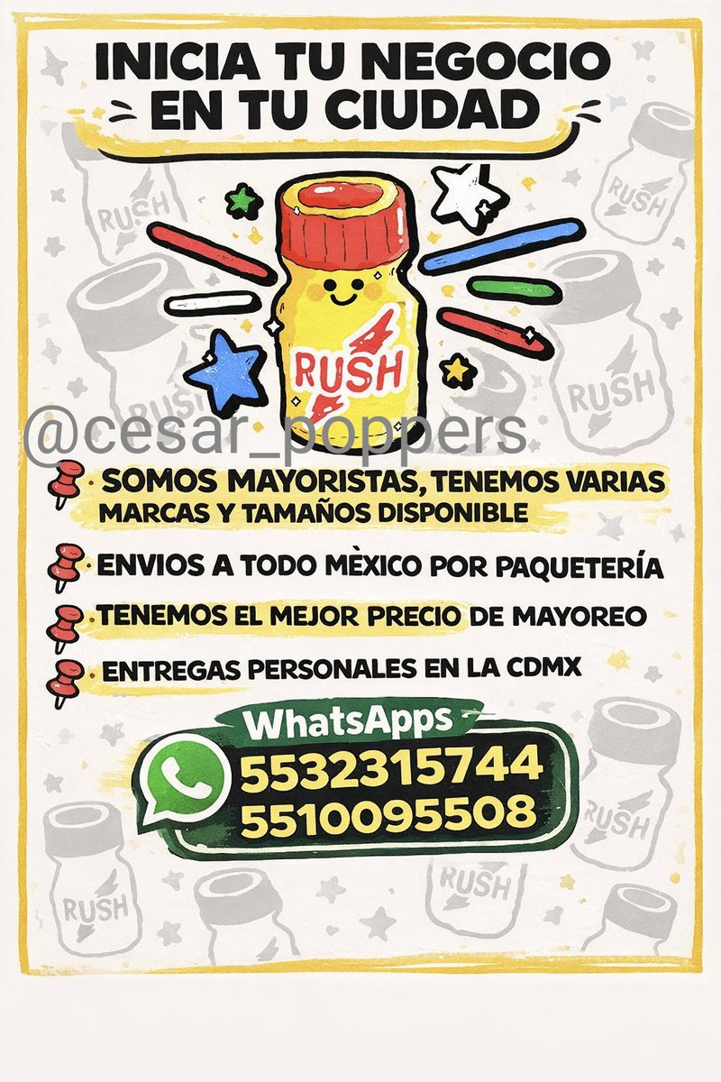 DistritoPoppers's tweet image. #POPPERS PIDE EL DE TU AGRADO Contactanos #CDMX 
#MONTEEREY 🌈César
Comunicate WhatsApps 
wa.me/5532315744
wa.me/5510095508
No encontraras mejor precio de Mayoreo Menudeo horarios
entregas Calidad Servicio
🏠domicilio cualquier estacion de🚋metro
Envios a Todo🇲🇽🌈✈️
