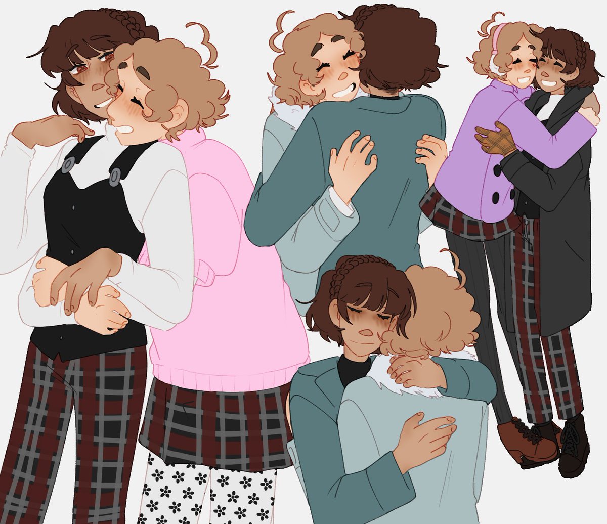 got drunk and really sappy the other day and ended up drawing a bunch of makoharu hugs
