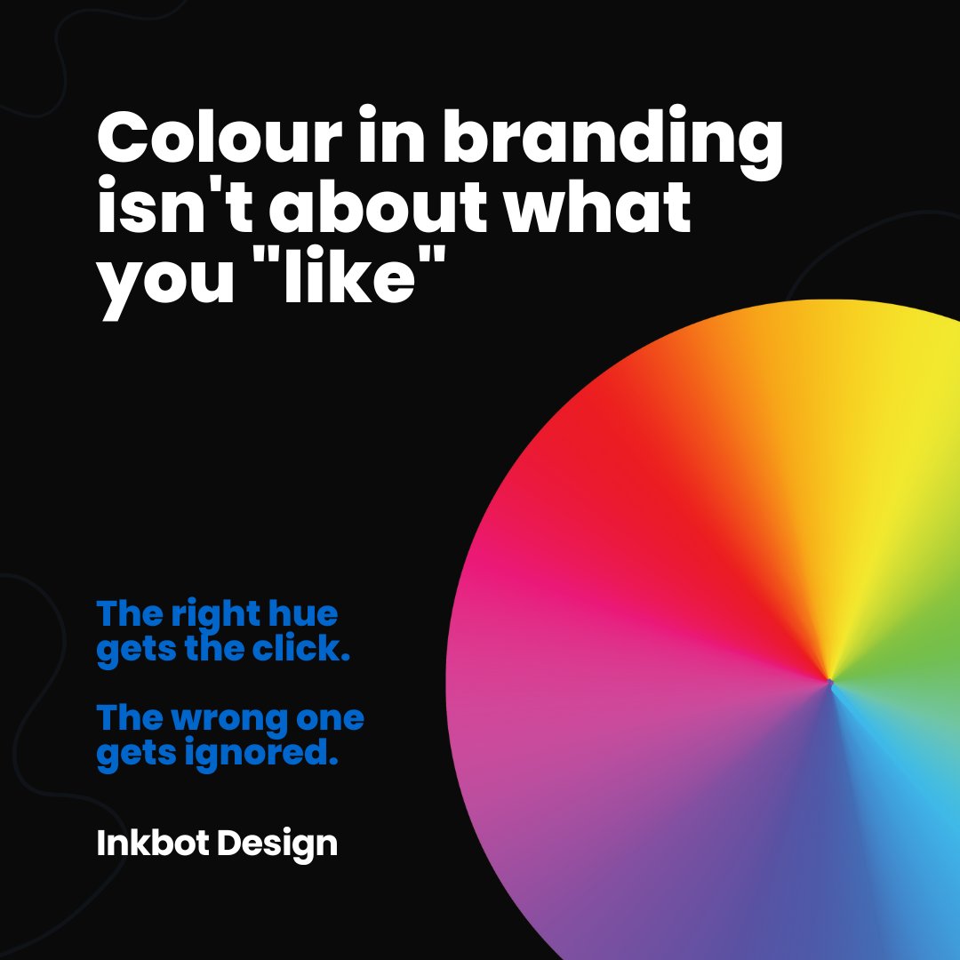 Inkbotdesign's tweet image. Colour in branding isn't about what you "like". 
It's a tool to get a specific emotional reaction that leads to a sale. 
The right hue gets the click. The wrong one gets ignored. 
Simple as that. #ColourPsychology #Conversion