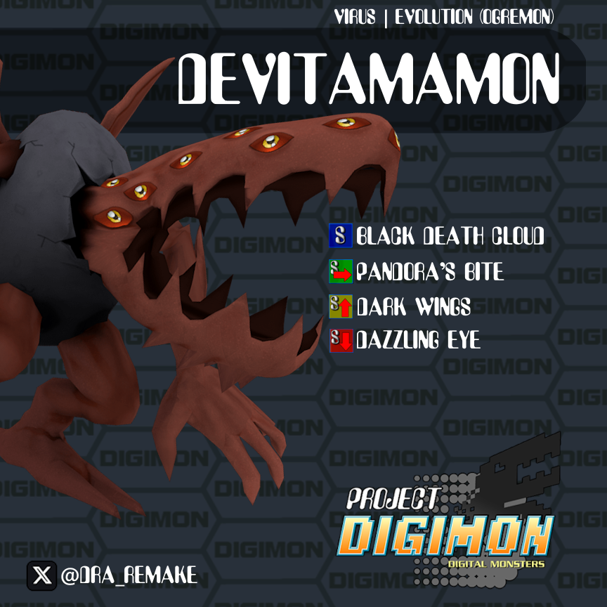 DRA_Remake's tweet photo. Devitamamon is a rotten egg that lets you know it, inflicting status conditions with smog. He inflicts corrosion status, which prevents healing. Using his forward special, he bites and deals damage magnified by the number of statuses inflicted!
#Devitamamon #Projectdigimon https://t.co/bRC5ipmo2V